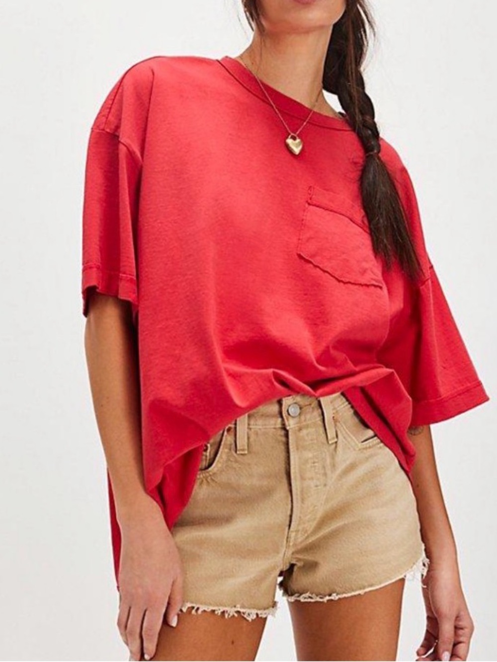 NWOT Free People x Ragabond Queen of Hearts Tee Color Red One Size Flawed* - Picture 3 of 10
